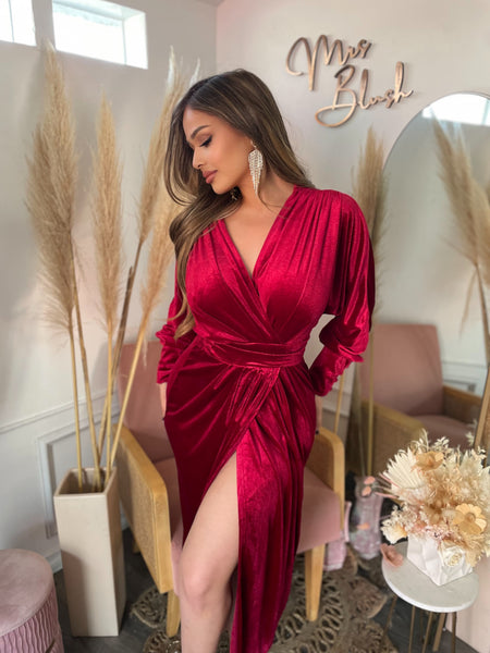 LORELEI WRAP DRESS- RUBY