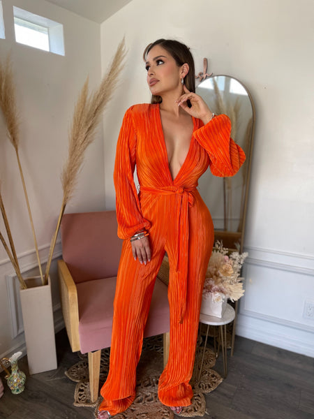 BREANNA JUMPSUIT- ORANGE