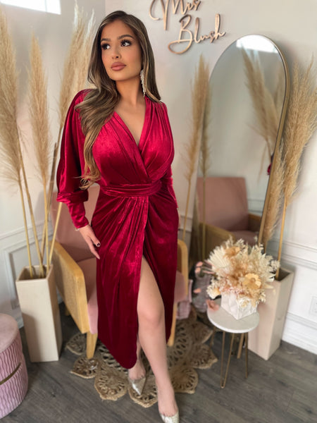 LORELEI WRAP DRESS- RUBY