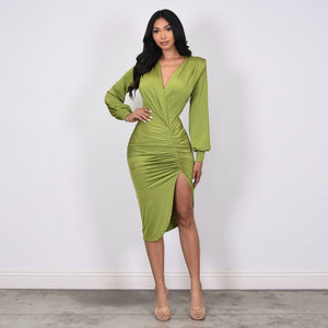 JANELY MIDI DRESS- GREEN