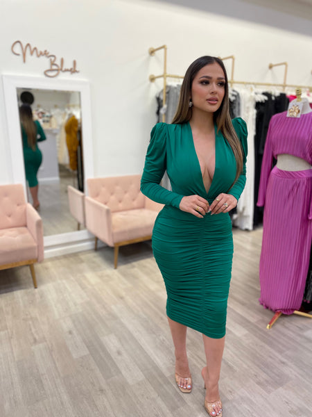 EMMA MIDI DRESS- GREEN