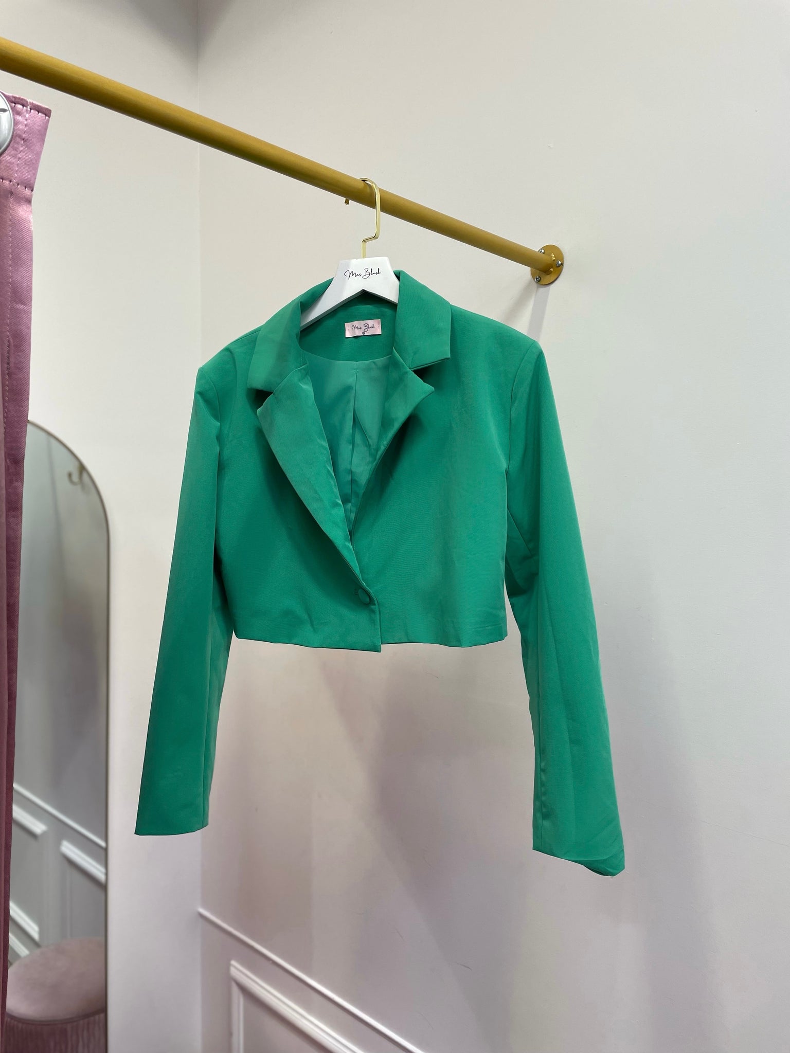 JENNA CROPPED BLAZER- GREEN