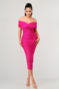 MEL MIDI DRESS- FUCHSIA