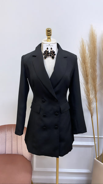 VALERIE BLAZER DRESS- BLACK