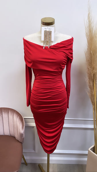 VIANCA MIDI DRESS- RED