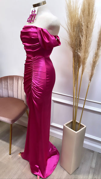 ALEXA COUTURE DRESS-MAGENTA