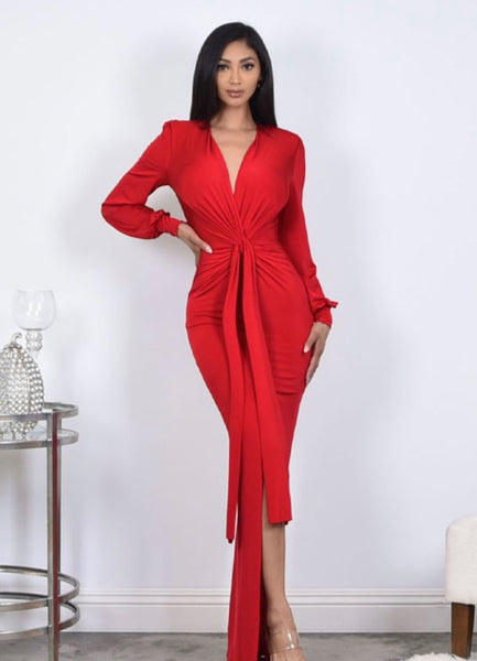 JAYLENE COUTURE DRESS-RED