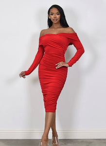 VIANCA MIDI DRESS- RED