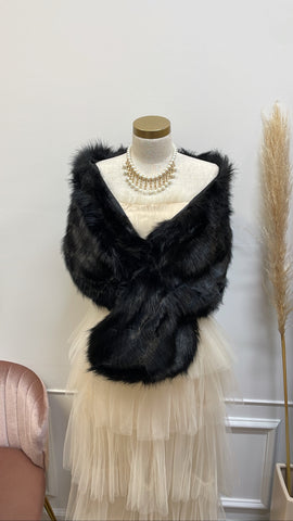 FAUX MINK SHAWL