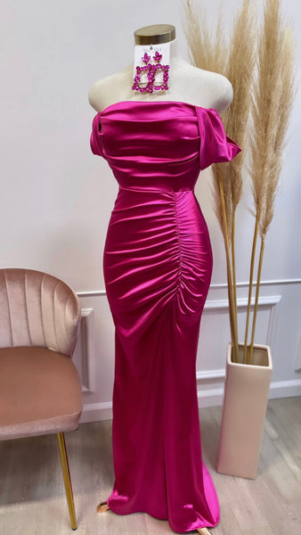 ALEXA COUTURE DRESS-MAGENTA